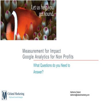 Measurement for Impact: Google Analytics