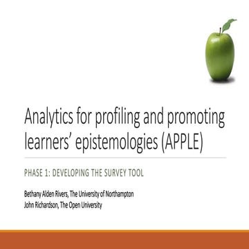 Analytics for profiling and promoting learners’ epistemologies