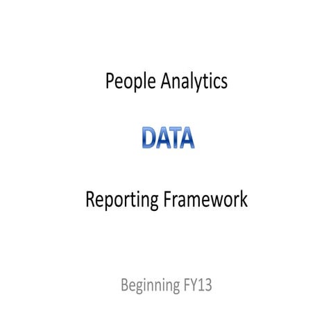 Analytics framework