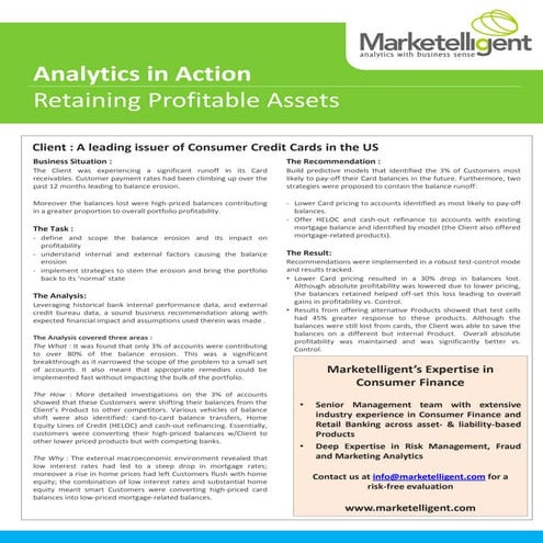 Analytics In Action - How Marketelligent Helped A Bank Retain Its Profitable ...