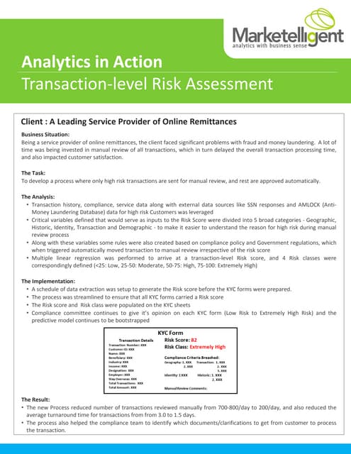 Analytics in action - How Marketelligent helped an Online Remittance firm ide...