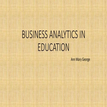 Analytics in education