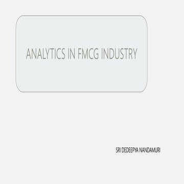 Analytics in FMCG Industry