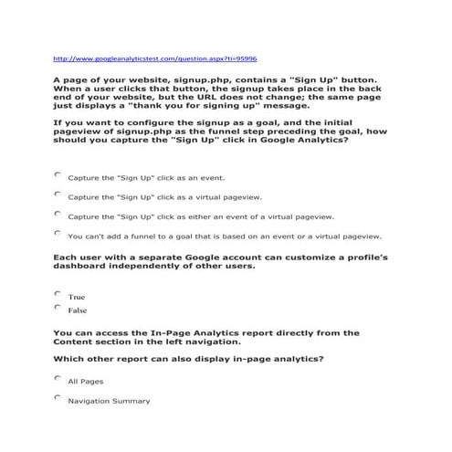 Google Analytics Questions Answer Prepration