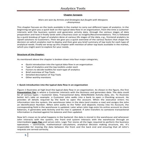 An overview of popular analytics toolkits