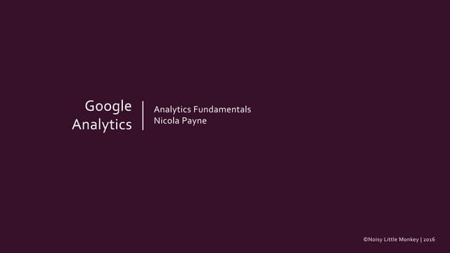 Google Analytics Training September 2016