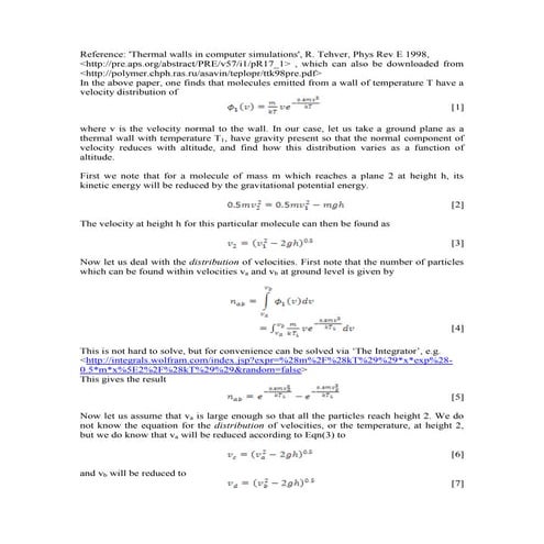 Analytic velocity distribution under gravity