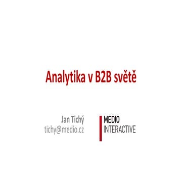 Analytika v B2B světě