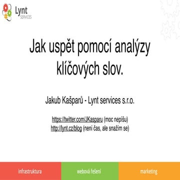 Analýza klíčových slov - Plzeňský Barcamp 2015