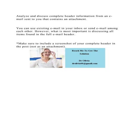 Analyze and discuss complete header information from an e-mail sent .docx