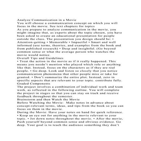 Analyze Communication in a MovieYou will choose a communication .docx