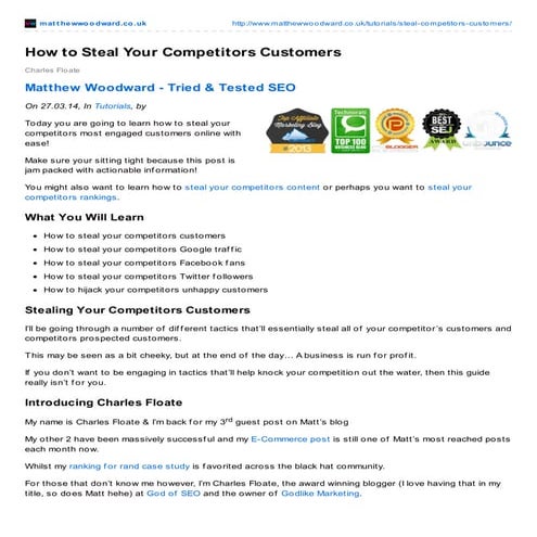 Learn how to Steal Your Competitor's Readers