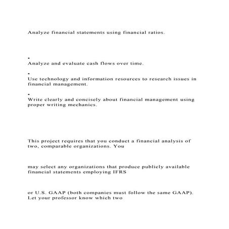 Analyze financial statements using financial ratios.• .docx