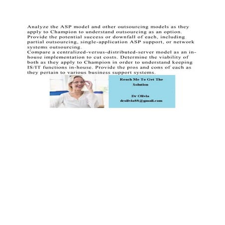 Analyze the ASP model and other outsourcing models as they apply to .docx