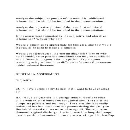 Analyze the subjective portion of the note. List additional inform.docx