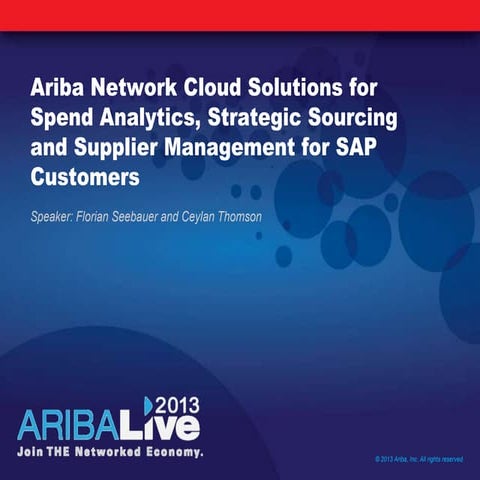 Analyze To Manage Ariba Network Solutions for SAP Customers
