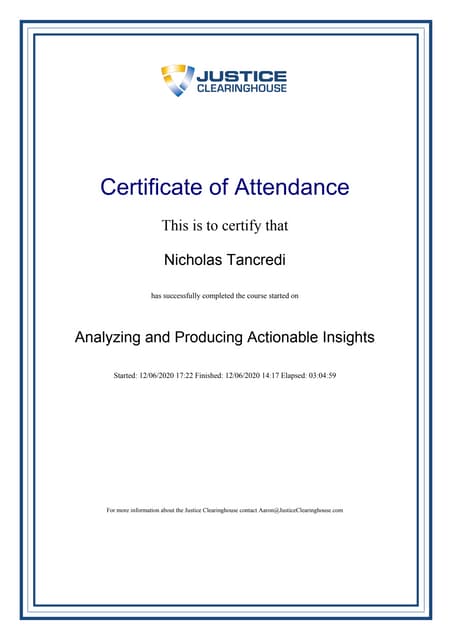 Analyzing and Producing Actionable Insights