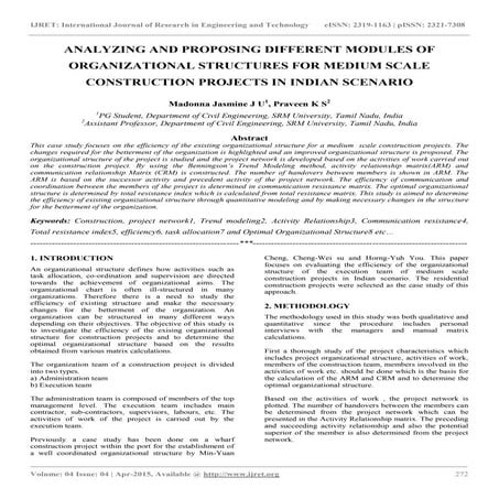 Analyzing and proposing different modules of organizational structures for me...