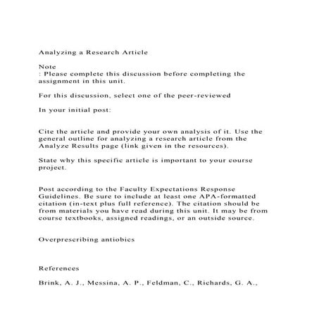 Analyzing a Research ArticleNote Please complete this dis.docx