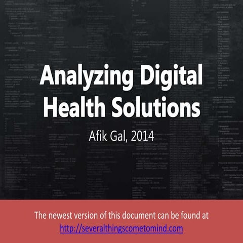 Analyzing Digital Health Solutions