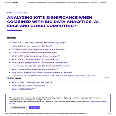 Analyzing IoT’s significance when combined with Big Data Analytics, AI, Edge ...