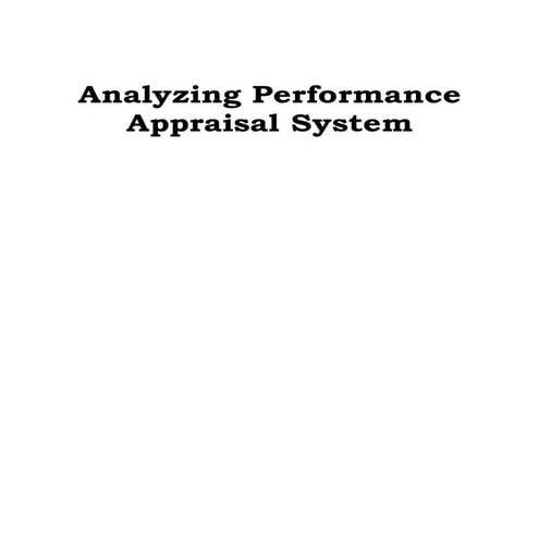 Analyzing performance appraisal system