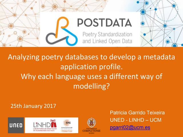 Analyzing poetry databases to develop a metadata application profile. Why eac...