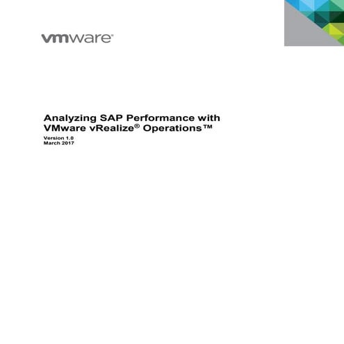 Analyzing SAP Performance with VMware vRealize Operations (vROps) | PDF