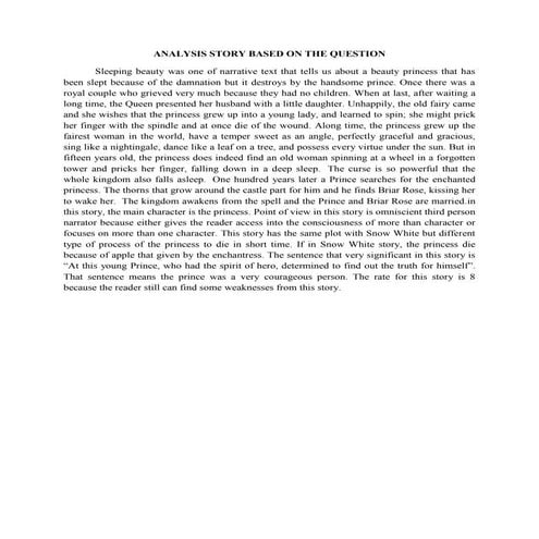 Sleeping Beauty Analyzing Story