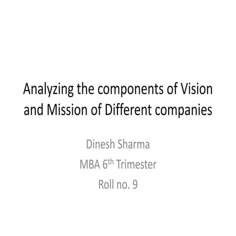 Analyzing the components of vision and mission of