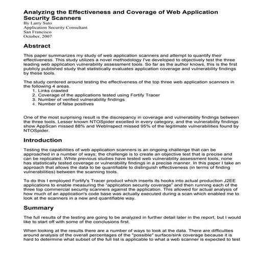 Analyzing the effectivess_and_coverage_of_web_app_scanners