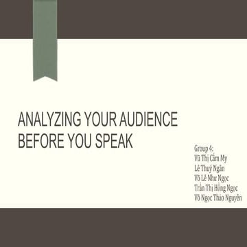 Analyzing your audience before you speak