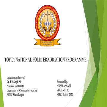 National polio eradication programme pptx