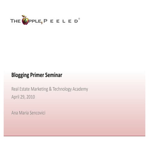 Anamaria Sencovici - Blogging primer