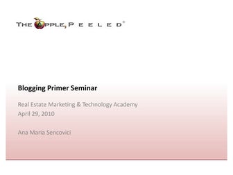 Anamaria Sencovici - Blogging primer