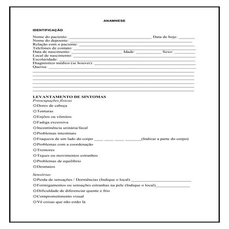 Anamnese completa de semiologia para medicos