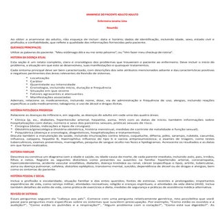 Anamnese completaadulto resumao