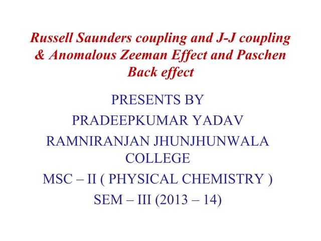 Anamolous zeeman effect