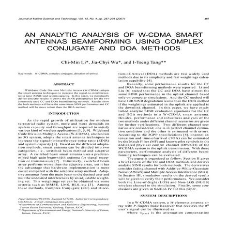 An analtical analysis of w cdma smart antenna