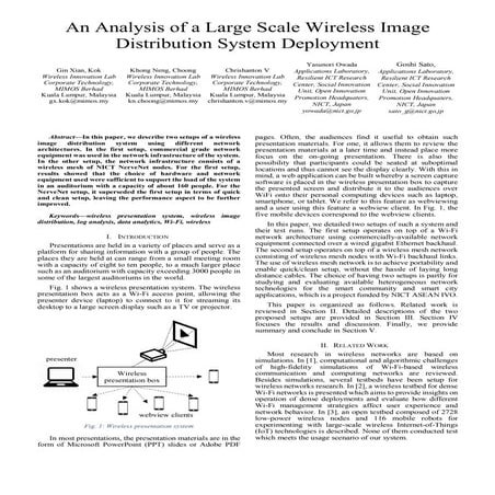 An analysis of a large scale wireless image distribution system deployment
