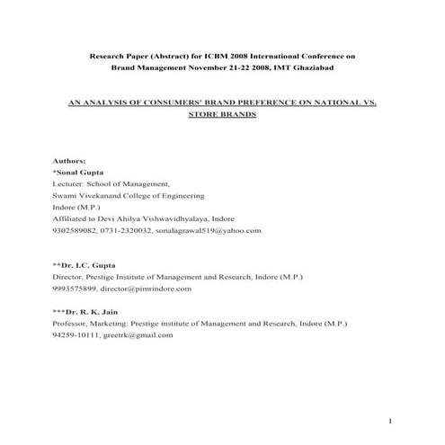 An analysis of_consumers_brand_preference_on_national_vs_store_management