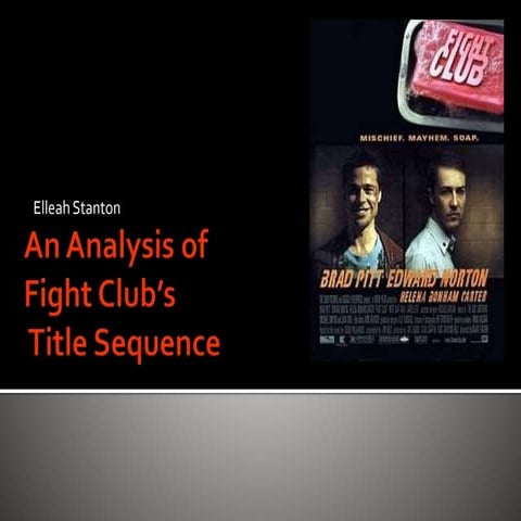 An Analysis of Fight Club's Title Sequence