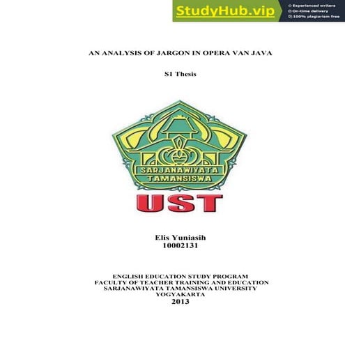 AN ANALYSIS OF JARGON IN OPERA VAN JAVA S1 Thesis
