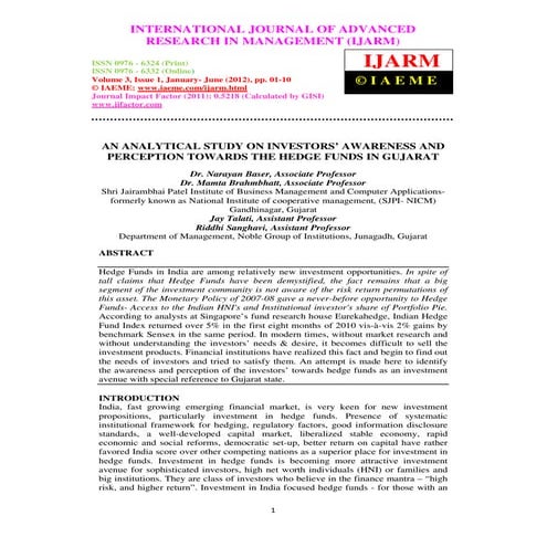An analytical study on investors’ awareness and perception