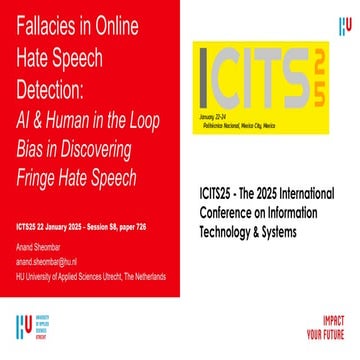 Anand Sheombar - 726 - Fallacies in Online Hate Speech Detection - Fringe Hat...