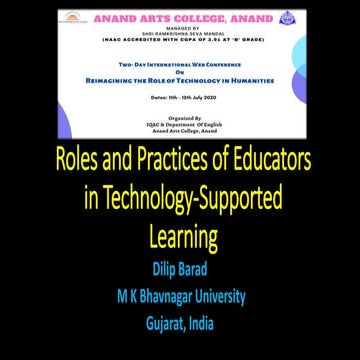 Roles and Practices of Educators in Technology-Supported Learning