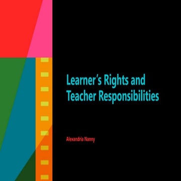 Learner rights and teacher responsibility | PPTX