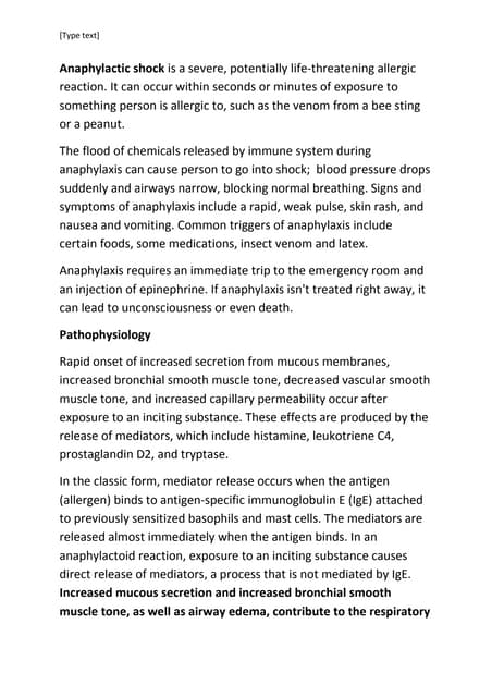 Anaphylaxis | PPTX