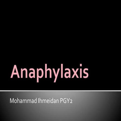 Peri-operative Anaphylaxis 