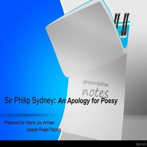 Sir Philip Sydney: An apology for poesy